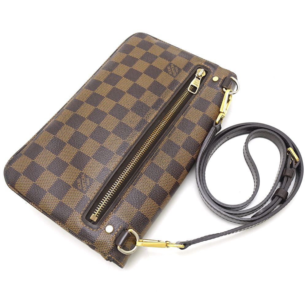 Louis Vuitton Damier Hoxton PM Ebene Shoulder Bag Brown