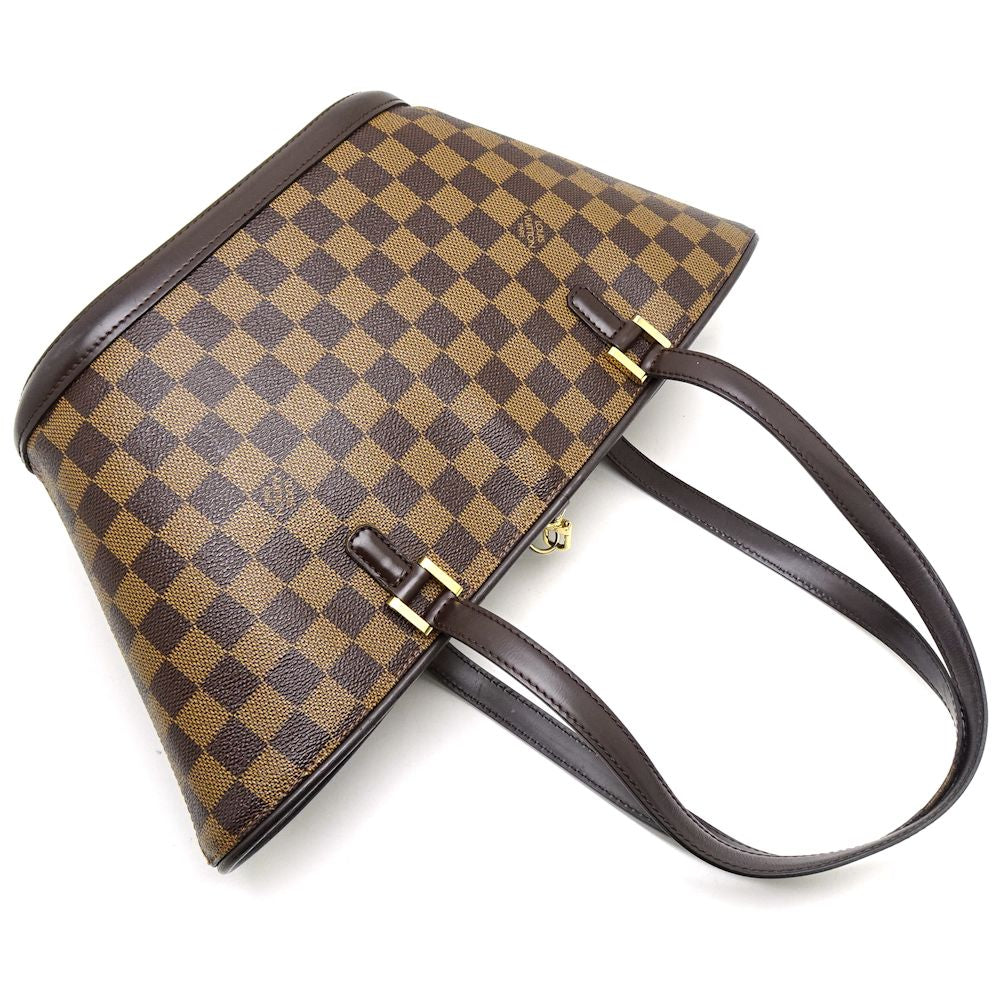 Louis Vuitton Damier Manosque PM Ebene Tote Bag Brown