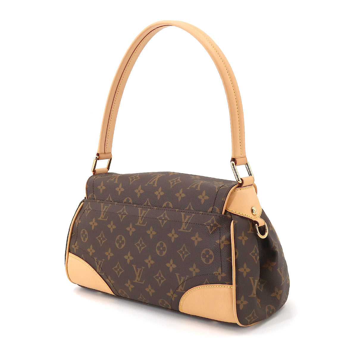 Louis Vuitton Monogram Beverly MM Shoulder Bag Brown Gold Hardware