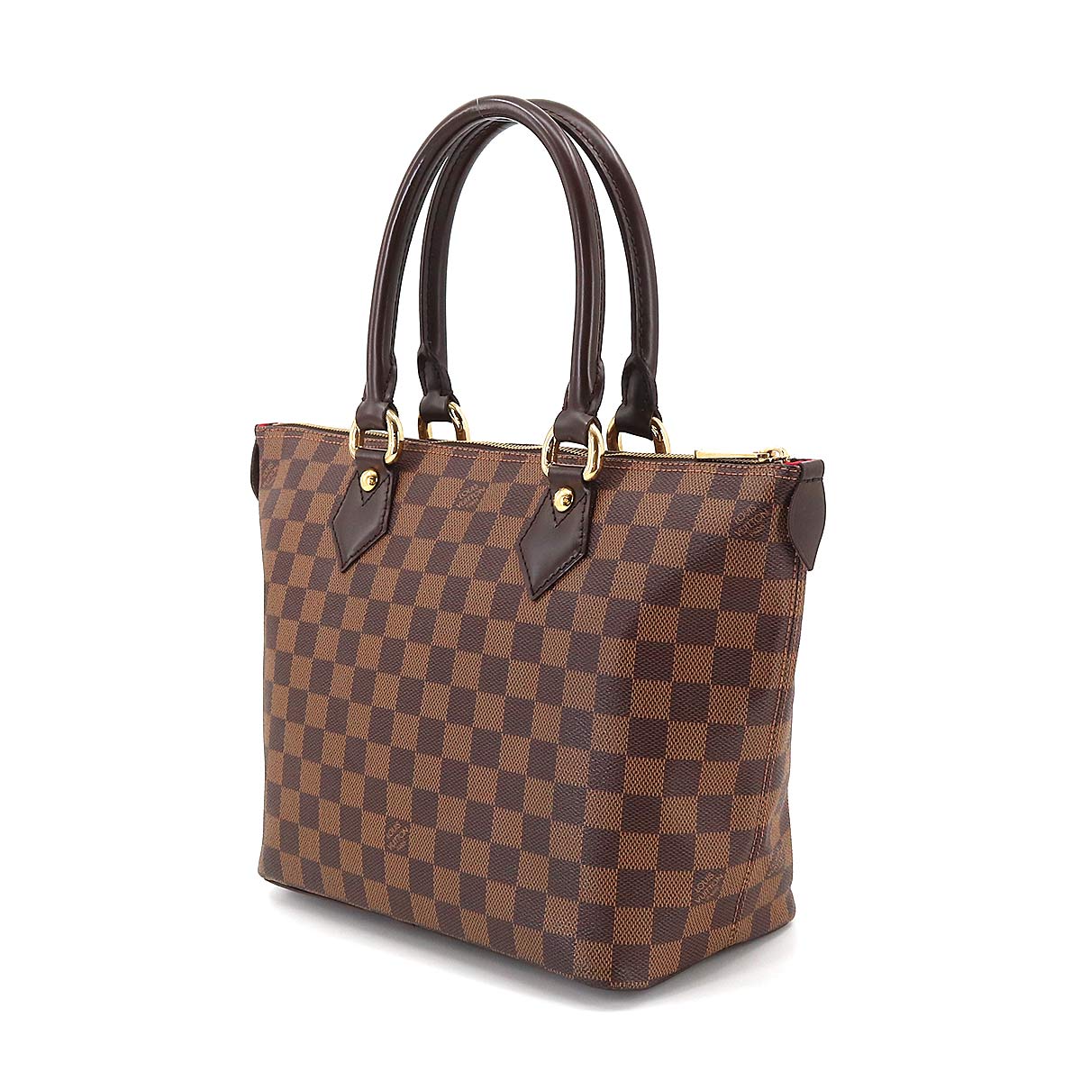 Louis Vuitton Damier Saleya PM Tote Bag Ebene Brown Gold Hardware