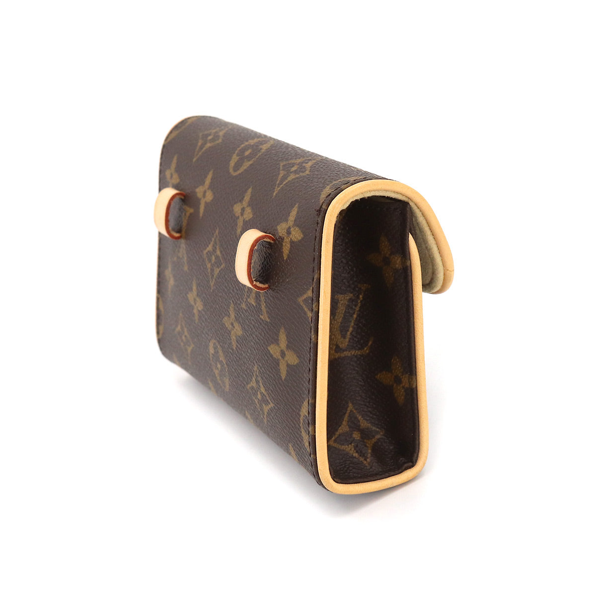 Louis Vuitton Monogram Pochette Florentine Waist Pouch Belt Bag Brown Gold Hardware