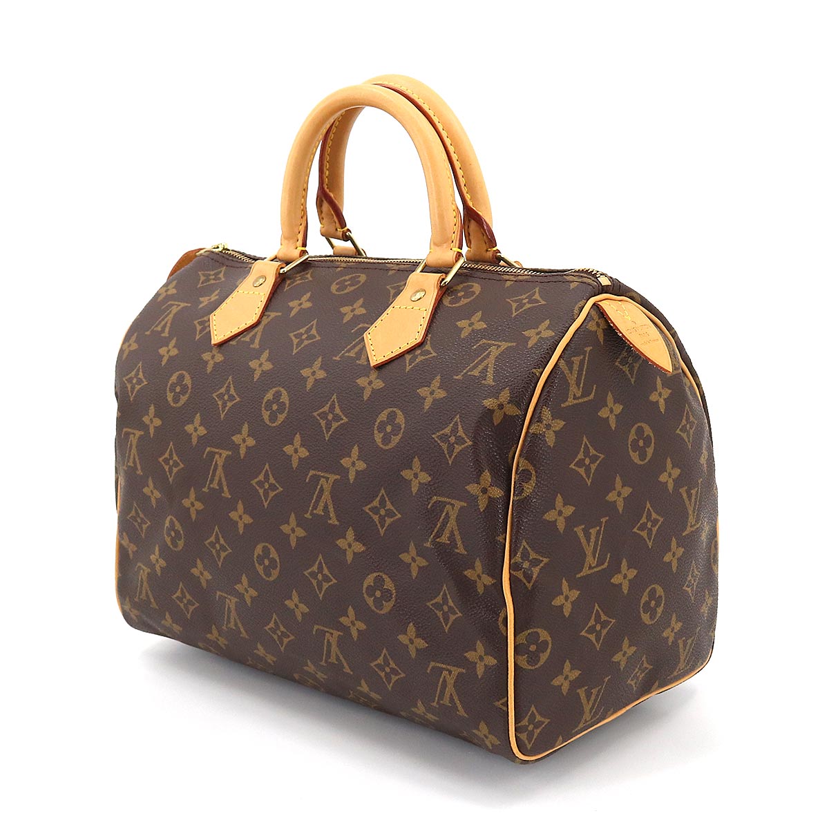 Louis Vuitton Monogram Speedy 30 Hand Bag Brown Gold Hardware