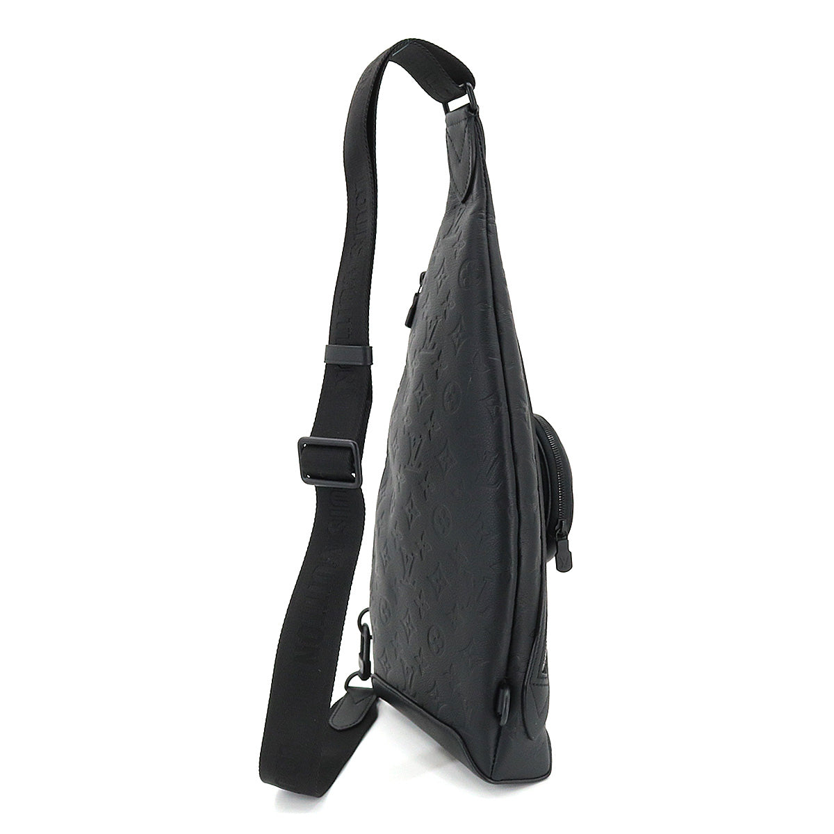 Louis Vuitton Monogram Shadow Duo Sling Bag Body Bag Leather Black