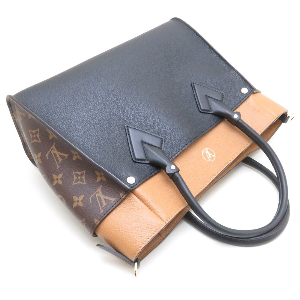 Louis Vuitton On My Side MM Calf Monogram Noir Tote Bag