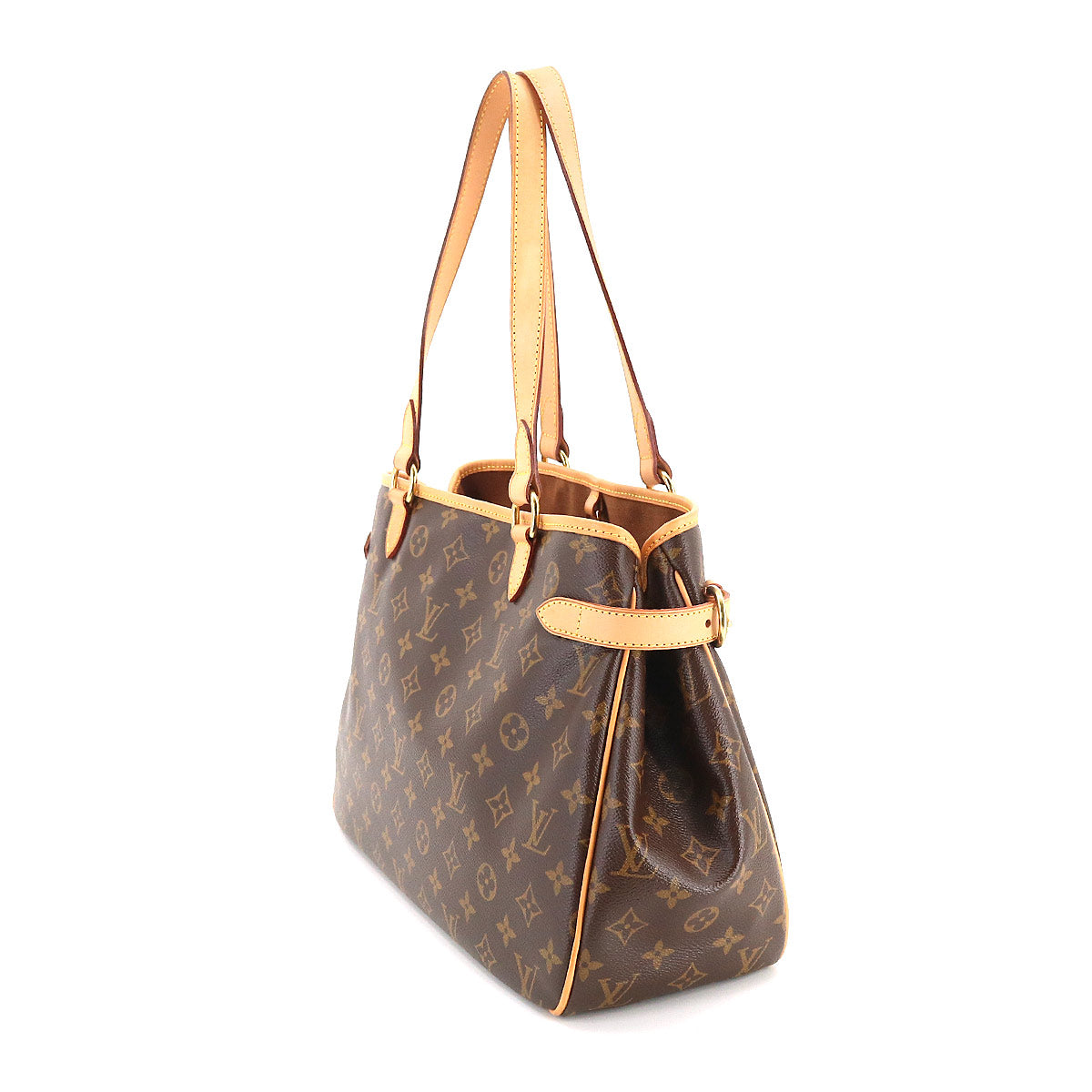 Louis Vuitton Monogram Batignolles Horizontal Tote Bag Brown Gold Metal Fittings