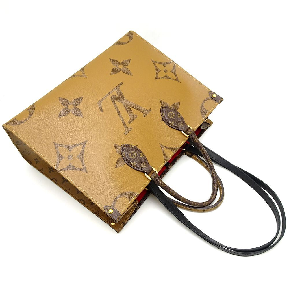 Louis Vuitton Monogram Giant Reverse On The Go MM Brown 2WAY Bag