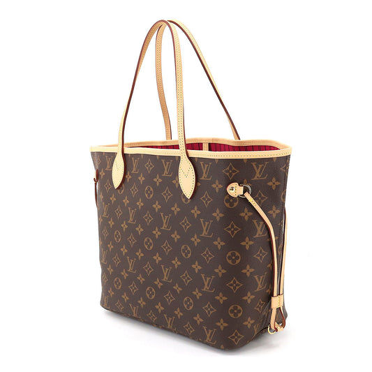 Louis Vuitton Monogram Neverfull MM Tote Bag Brown Pivoine