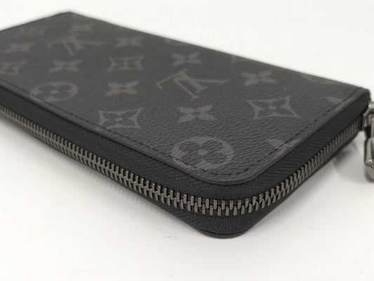 Louis Vuitton Vertical Round Zipper Long Wallet Eclipse Black