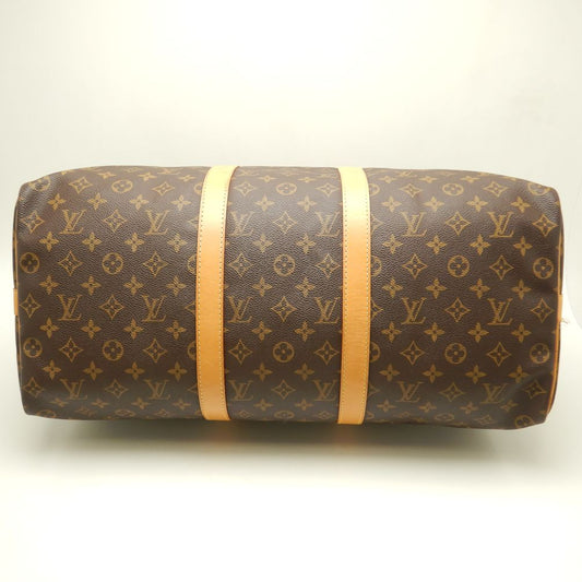 Louis Vuitton Monogram Keepall Bandouliere 50 Boston Bag Brown