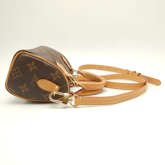 Louis Vuitton Monogram Speedy Crossbody Shoulder Bag Brown