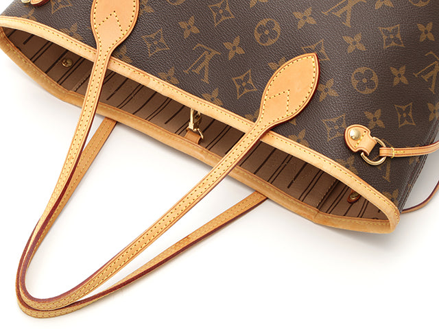 Louis Vuitton Neverfull PM Handbag Tote Bag Monogram Brown