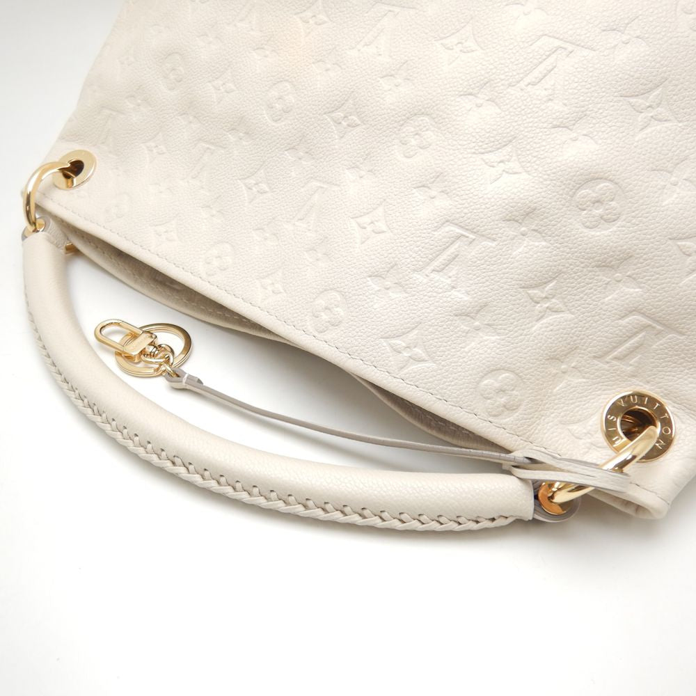 Louis Vuitton Artsy MM Shoulder Bag Emplant Neige White