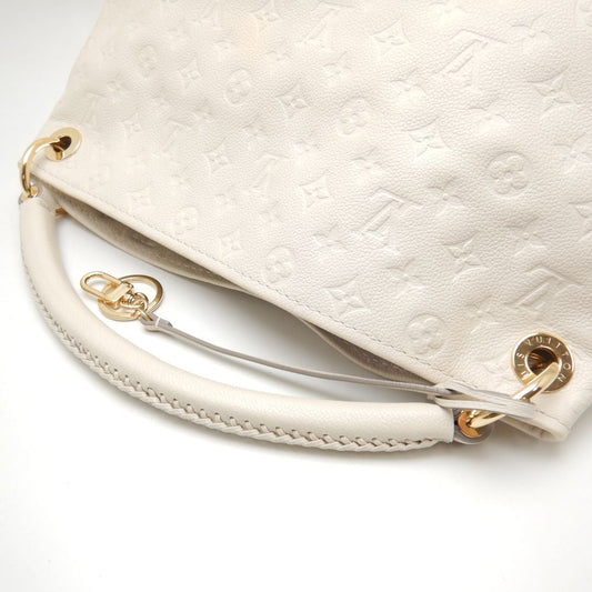 Louis Vuitton Artsy MM Shoulder Bag Emplant Neige White