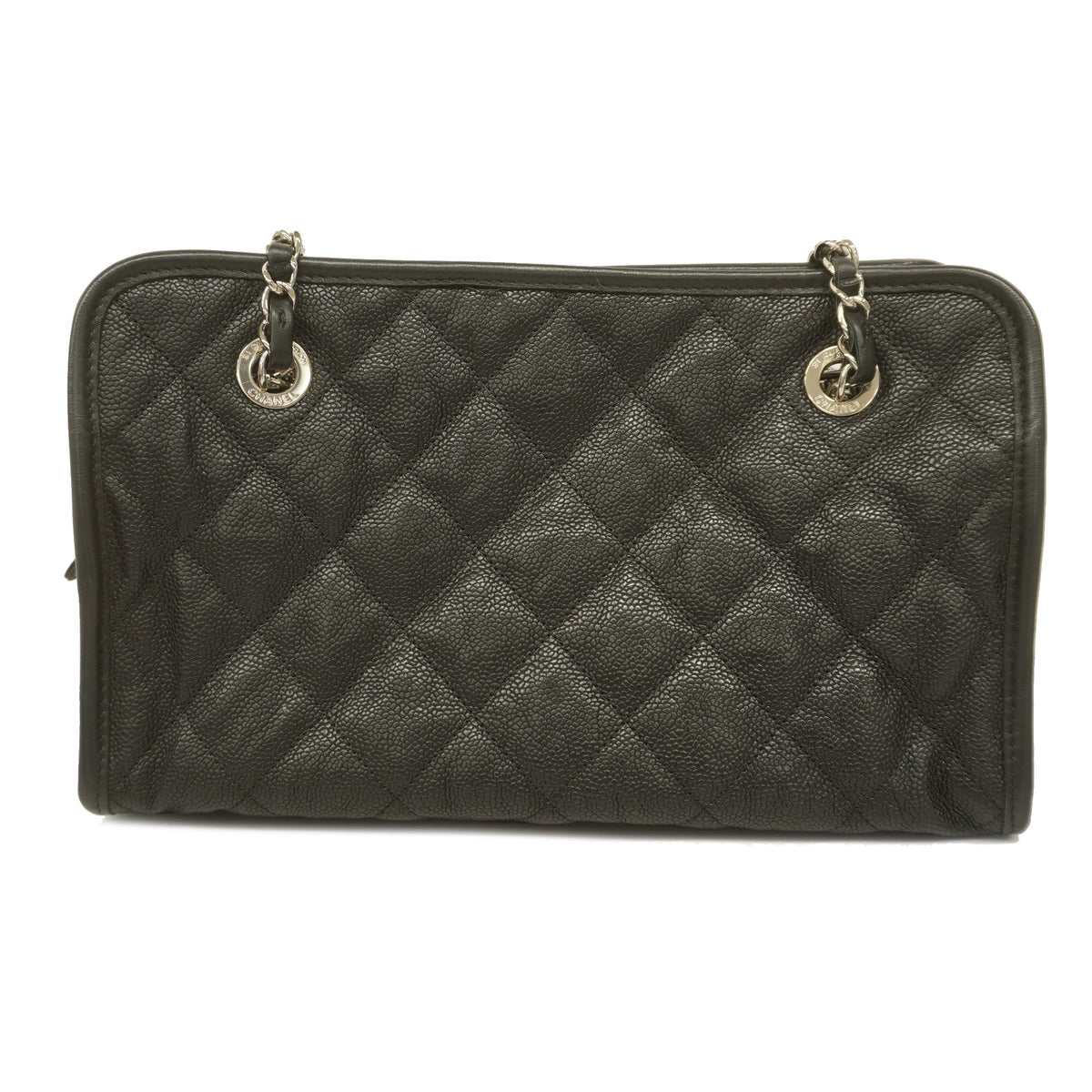 Chanel Shoulder Bag Matelasse Chain Caviar Skin Black