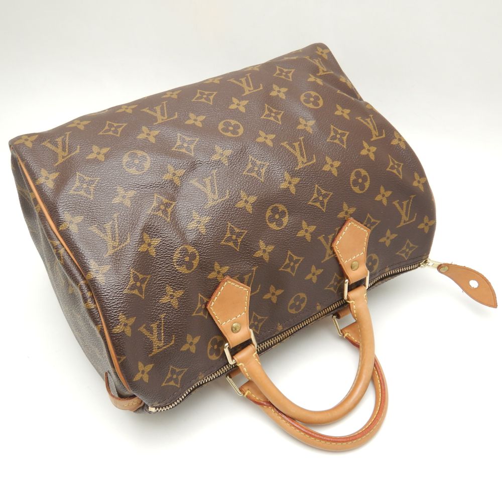 Louis Vuitton Monogram Speedy 30 Handbag Brown