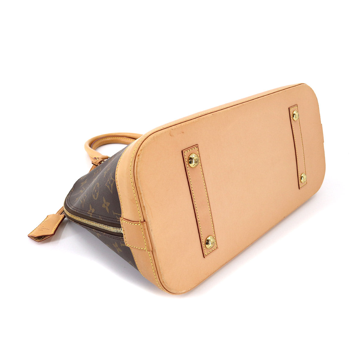 Louis Vuitton Monogram Alma GM Hand Bag Brown Gold Hardware