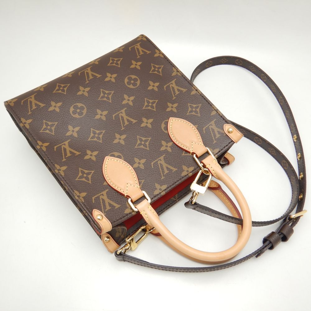 Louis Vuitton Monogram Sac Plat BB Handbag Brown