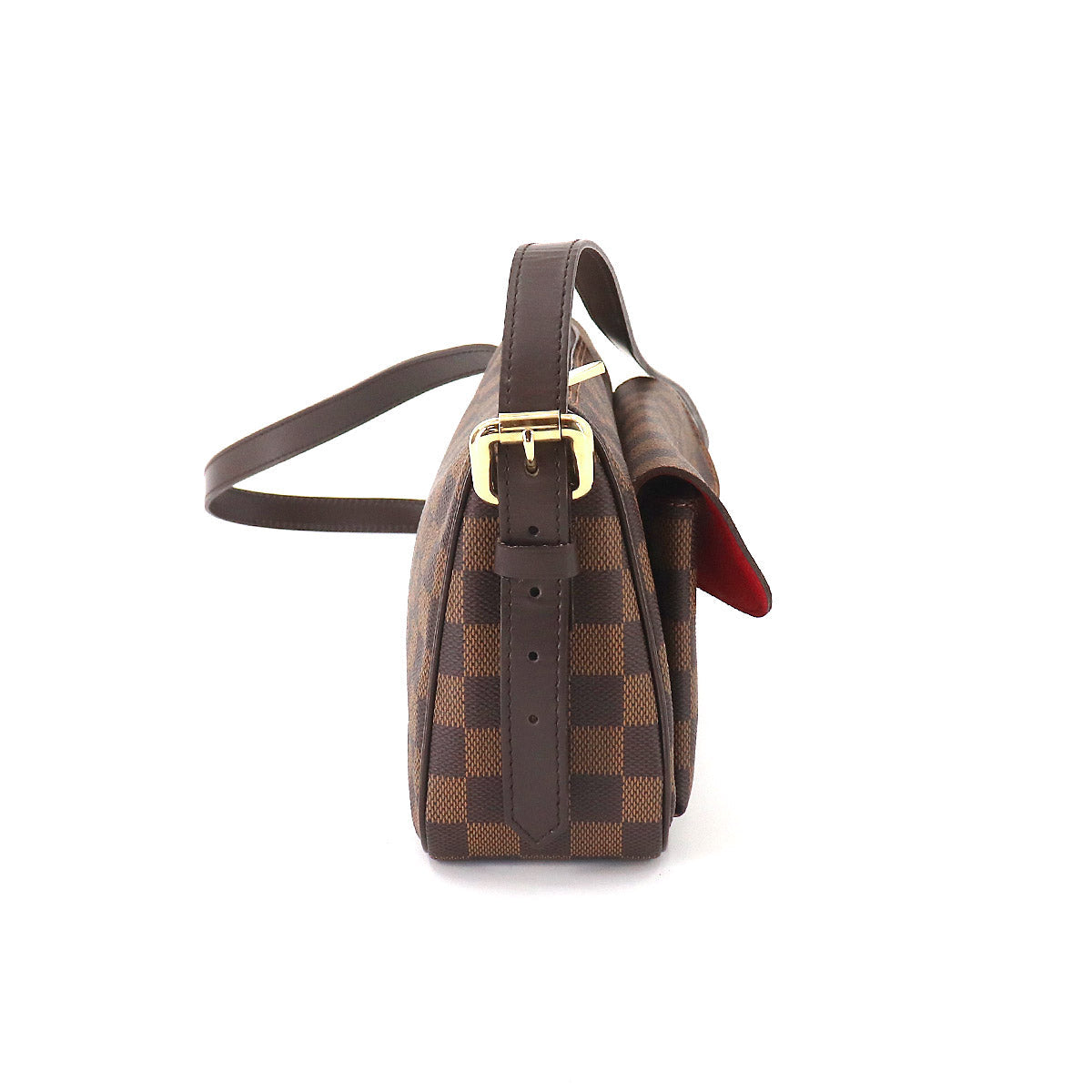 Louis Vuitton Damier Ravello GM Shoulder Bag Ebene Gold Metal Fittings