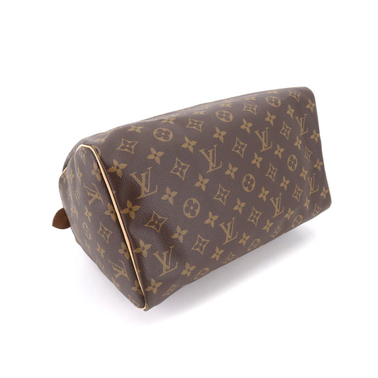 Louis Vuitton Monogram Speedy 30 Hand Bag Brown RFID Gold Hardware