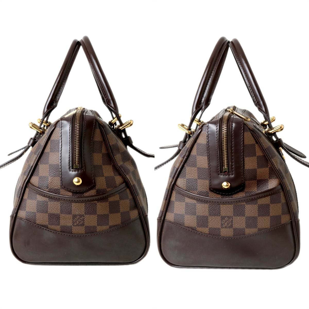 Louis Vuitton Berkley Handbag Logo Plate Damier Ebene