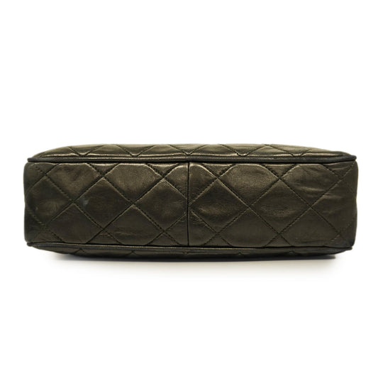 Chanel Shoulder Bag Matelasse Chain Lambskin Black Gold