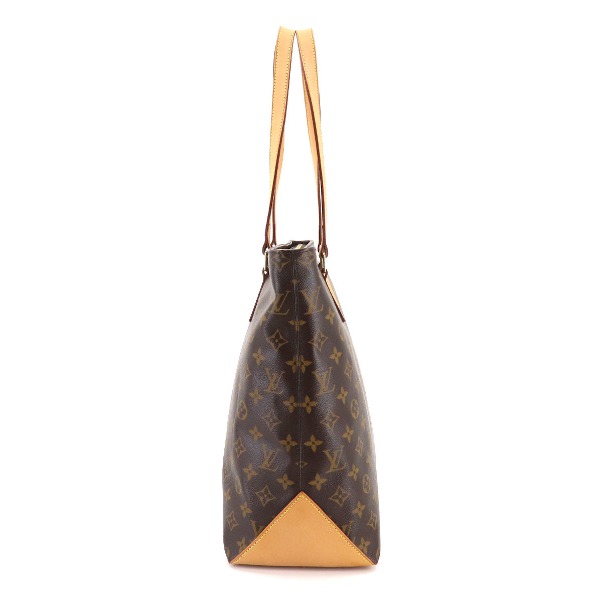 Louis Vuitton Monogram Cabas Mezzo Tote Bag Brown Gold Metal Fittings