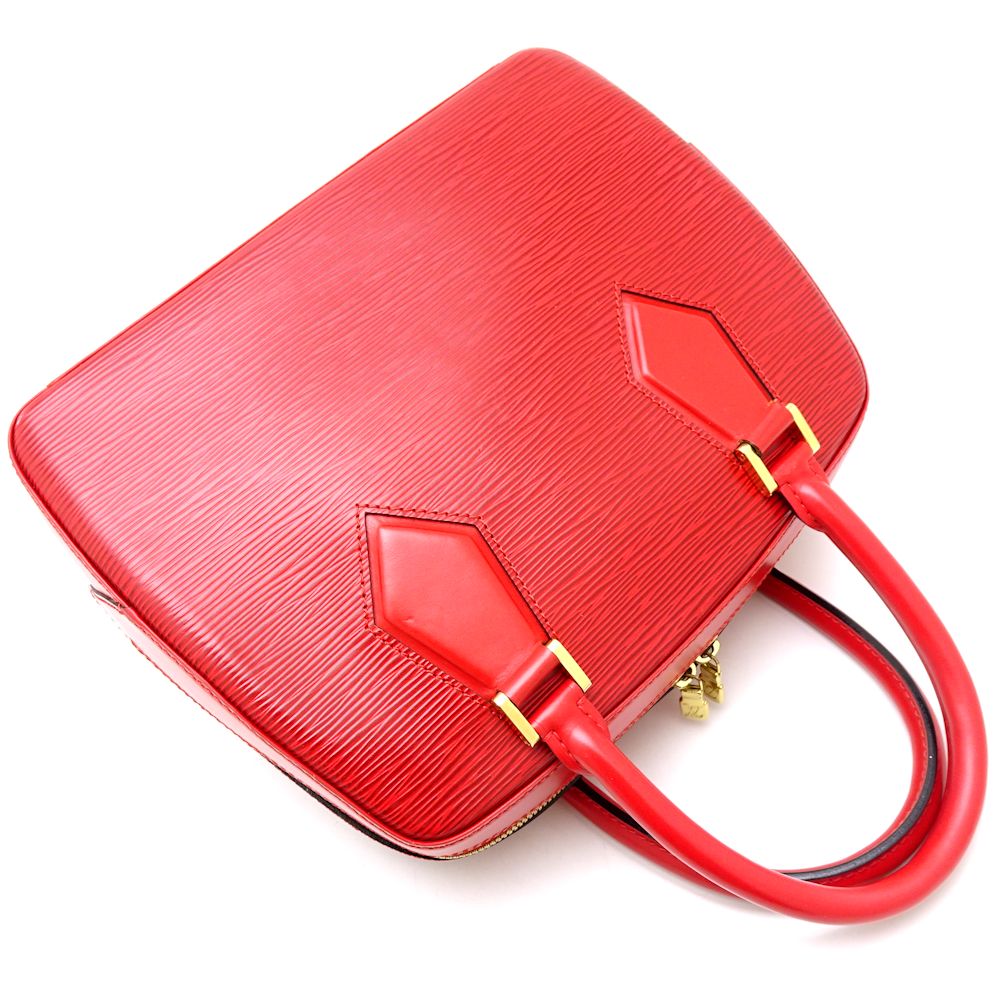 Louis Vuitton Epi Sablon Handbag Castilian Red