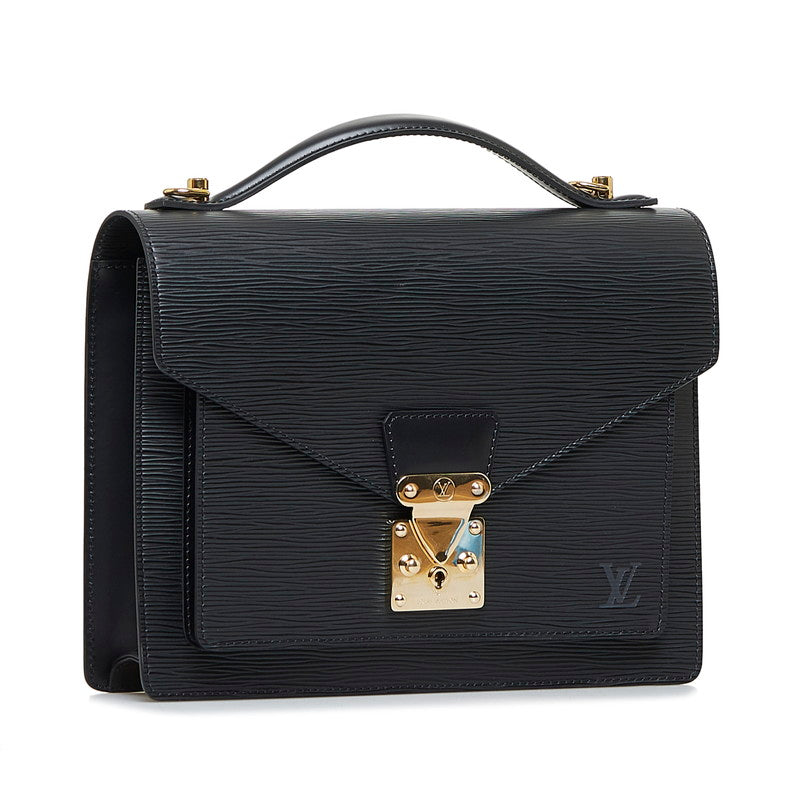 Louis Vuitton Epi Monceau Handbag Shoulder Bag 2way Noir Black