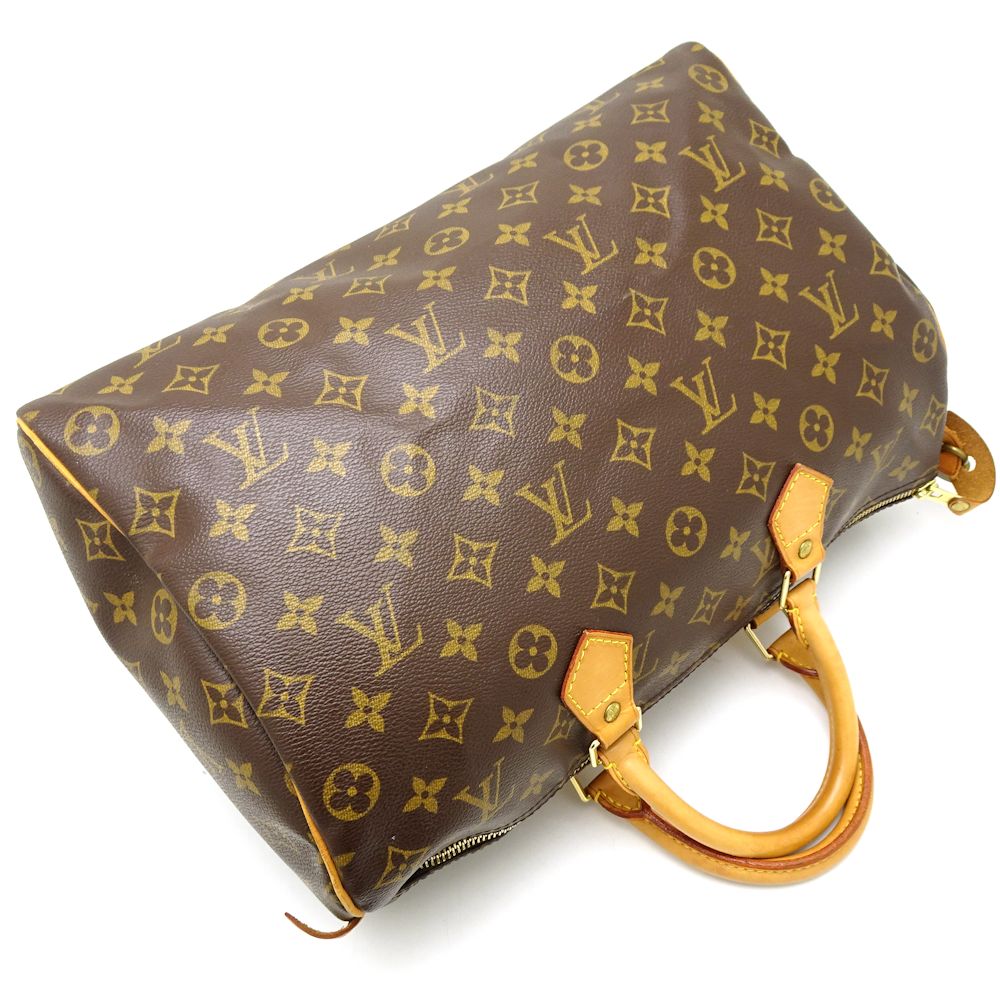 Louis Vuitton Monogram Speedy 35 Handbag Brown