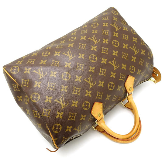 Louis Vuitton Monogram Speedy 35 Handbag Brown