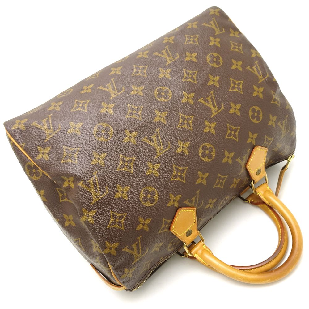 Louis Vuitton Monogram Speedy 30 Handbag Brown