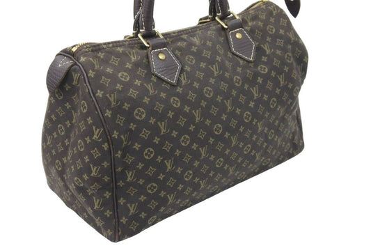 Louis Vuitton Handbag Monogram Minilan Speedy 30 Canvas Ebene Brown