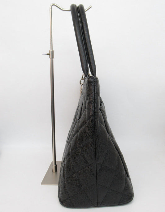 Chanel Reissue Tote Silver Metal Fittings Caviar Skin Black