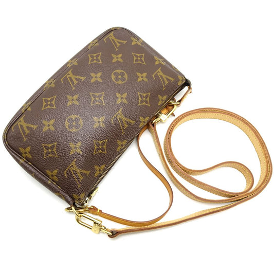 Louis Vuitton Monogram Pochette Accessoire Handbag Brown