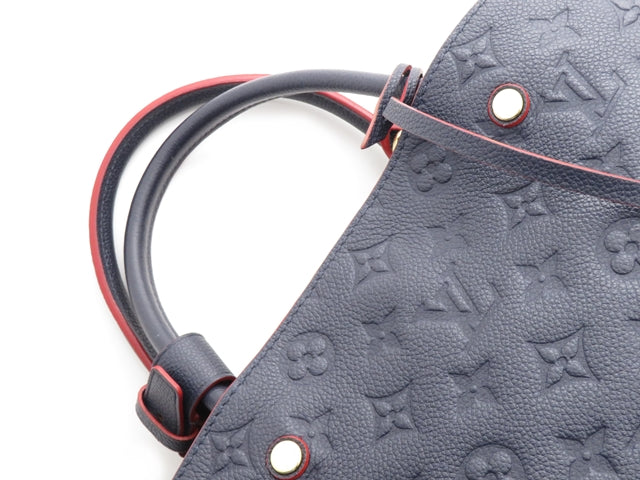 Louis Vuitton Montaigne MM Monogram Implant Marine Rouge