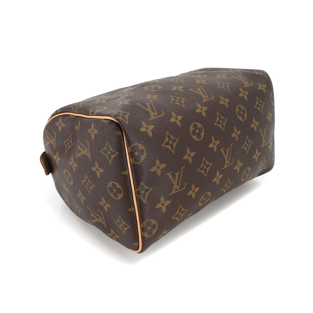 Louis Vuitton Monogram Speedy 25 Hand Bag Brown Gold Metal Fittings