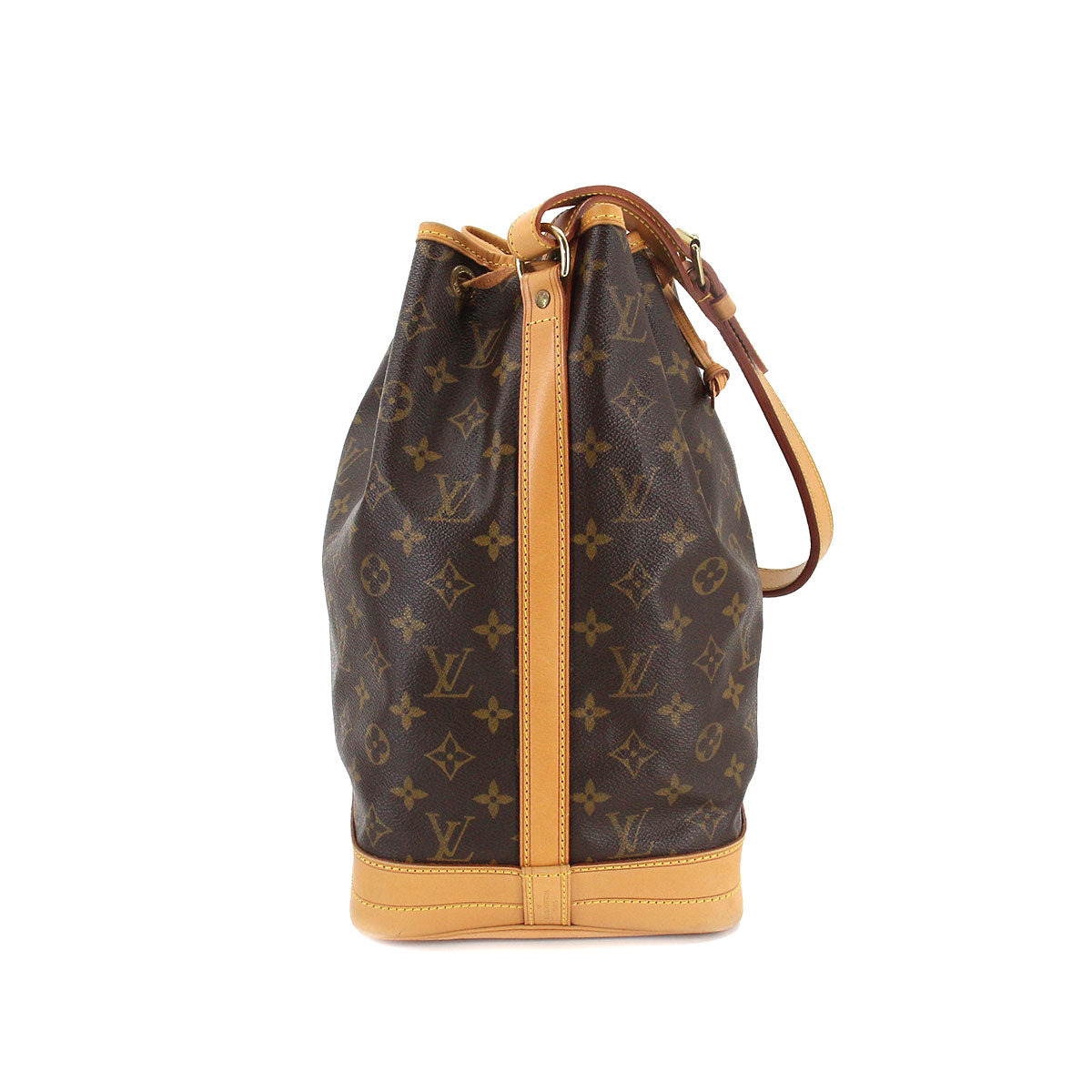 Louis Vuitton Monogram Noe Shoulder Bag Brown Gold Hardware