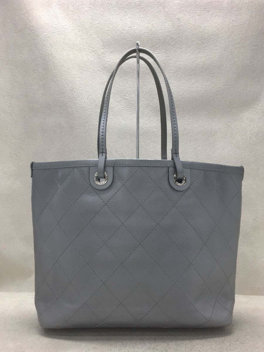 Chanel On The Road Handbag Leather Silver Caviar Skin