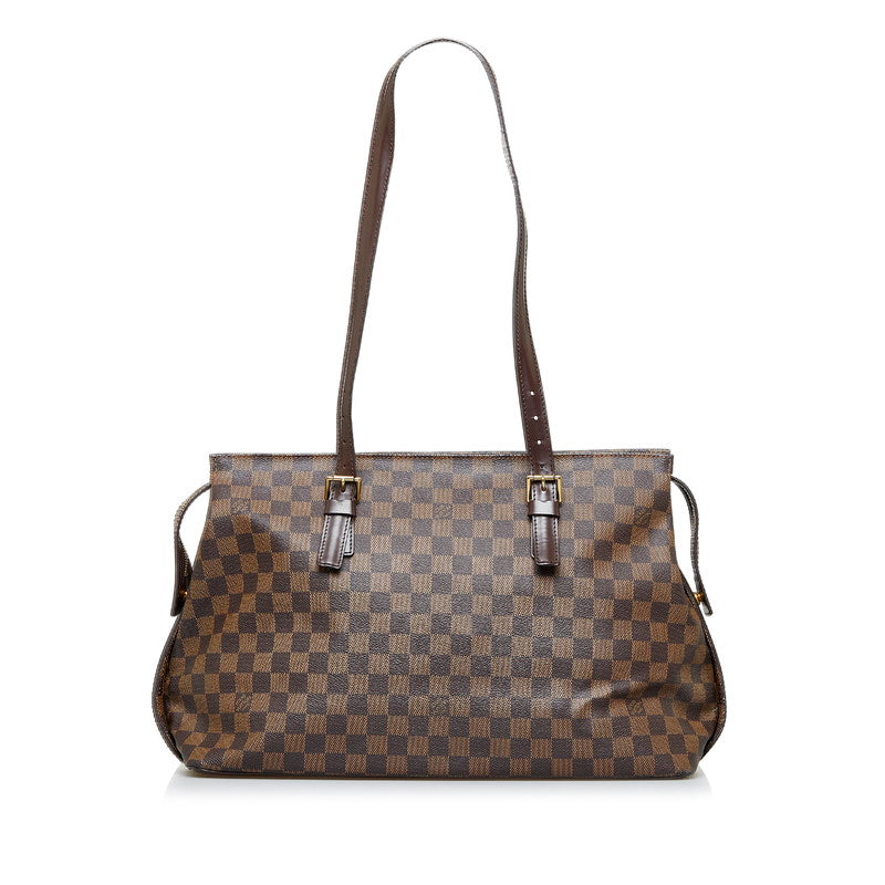 Louis Vuitton Damier Ebene Chelsea Tote Bag Shoulder Bag Brown