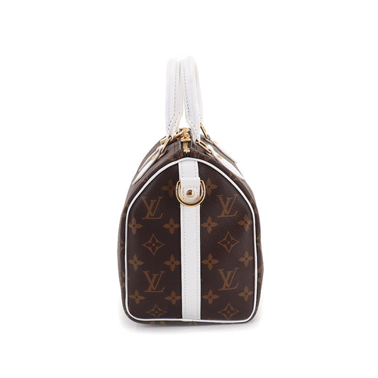 Louis Vuitton Monogram Speedy Bandouliere 25 Shoulder Bag Brown White