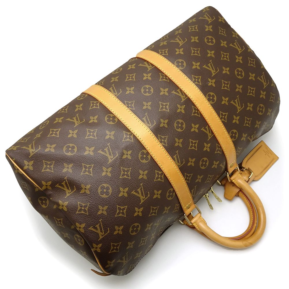 Louis Vuitton Monogram Keepall 45 Handbag Brown