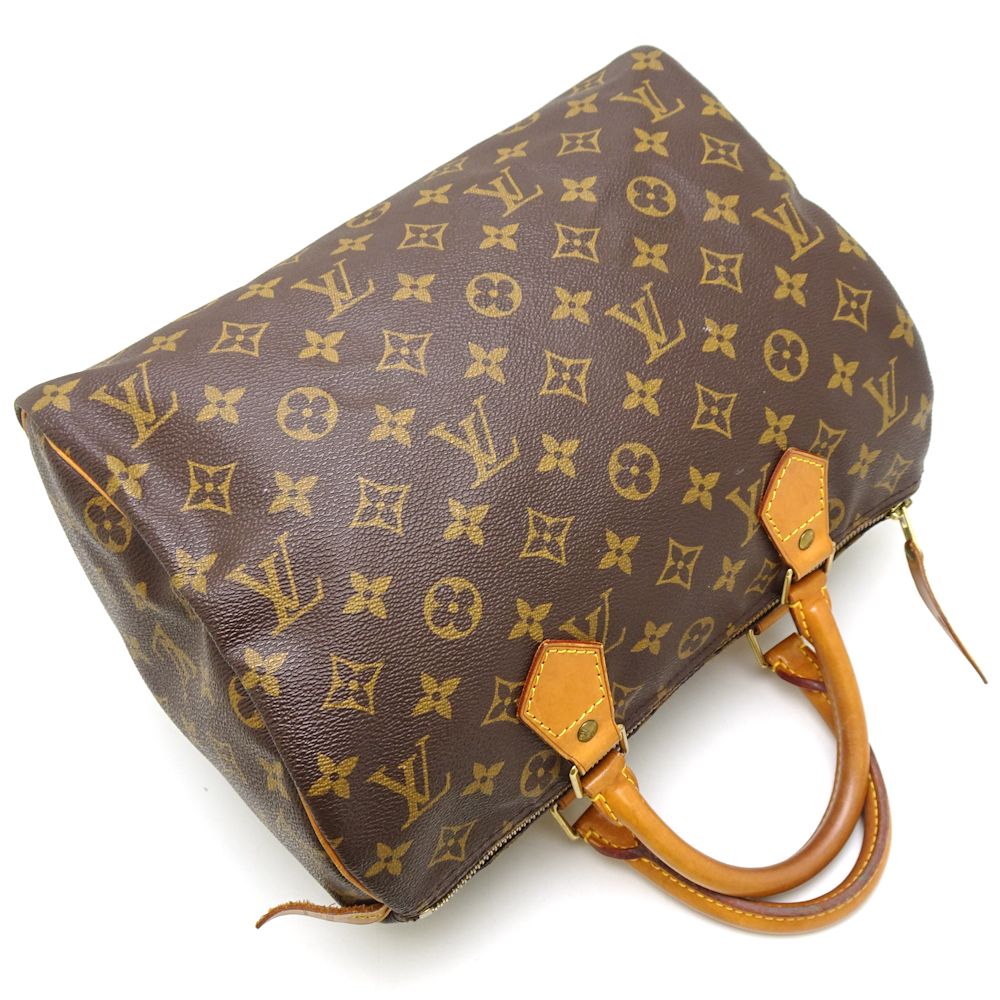 Louis Vuitton Monogram Speedy 30 Handbag Brown