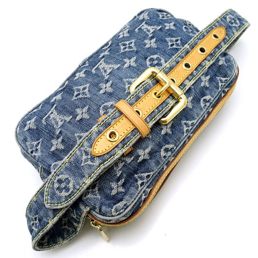 Louis Vuitton Monogram Denim Bum Bag Body Bag Blue