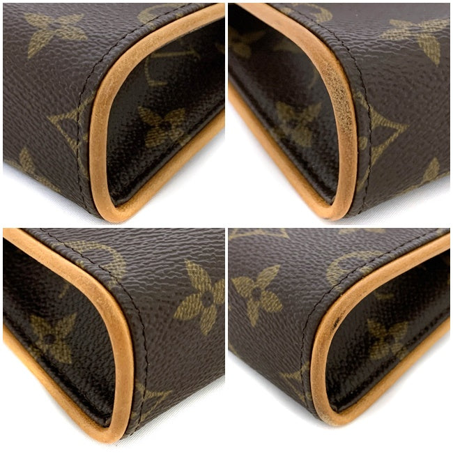 Louis Vuitton Belt Pochette Florentine Monogram Waist Pouch Bag Leather Brown