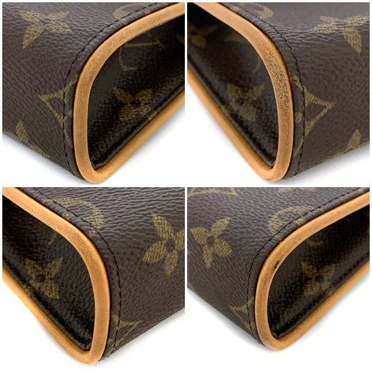 Louis Vuitton Belt Pochette Florentine Monogram Waist Pouch Bag Leather Brown