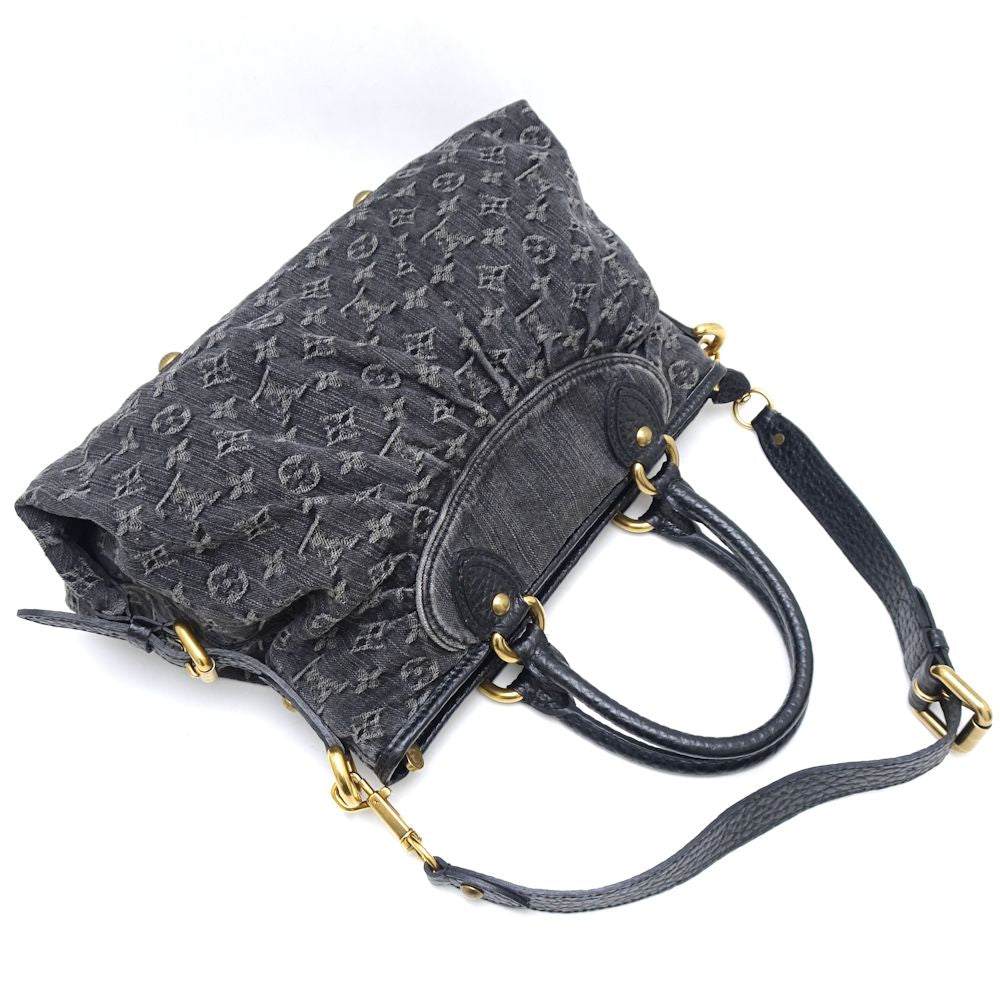 Louis Vuitton Monogram Denim Neo Cabby MM Noir Shoulder Bag Black