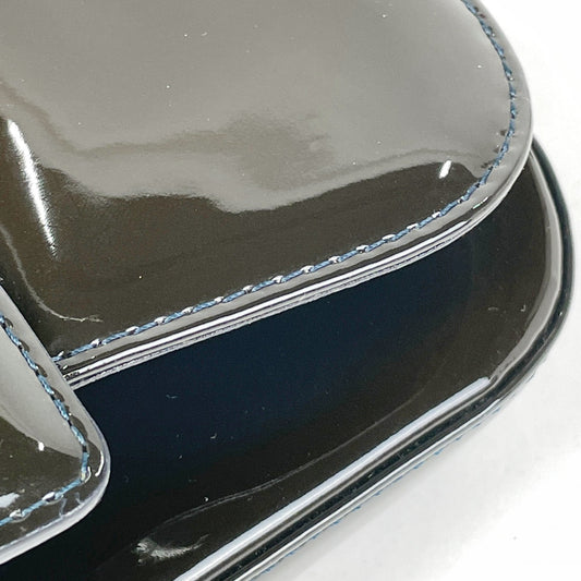 Louis Vuitton Pochette Soby Clutch Enamel Vernis Patent Leather Blue