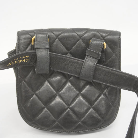 Chanel Waist Bag Matelasse Lambskin Black
