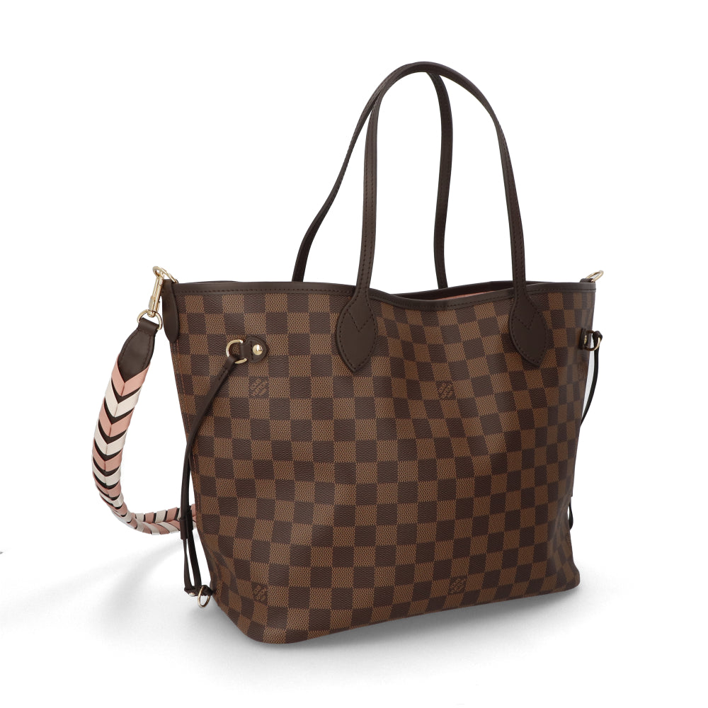 Louis Vuitton Neverfull MM Handbag Shoulder Bag Brown