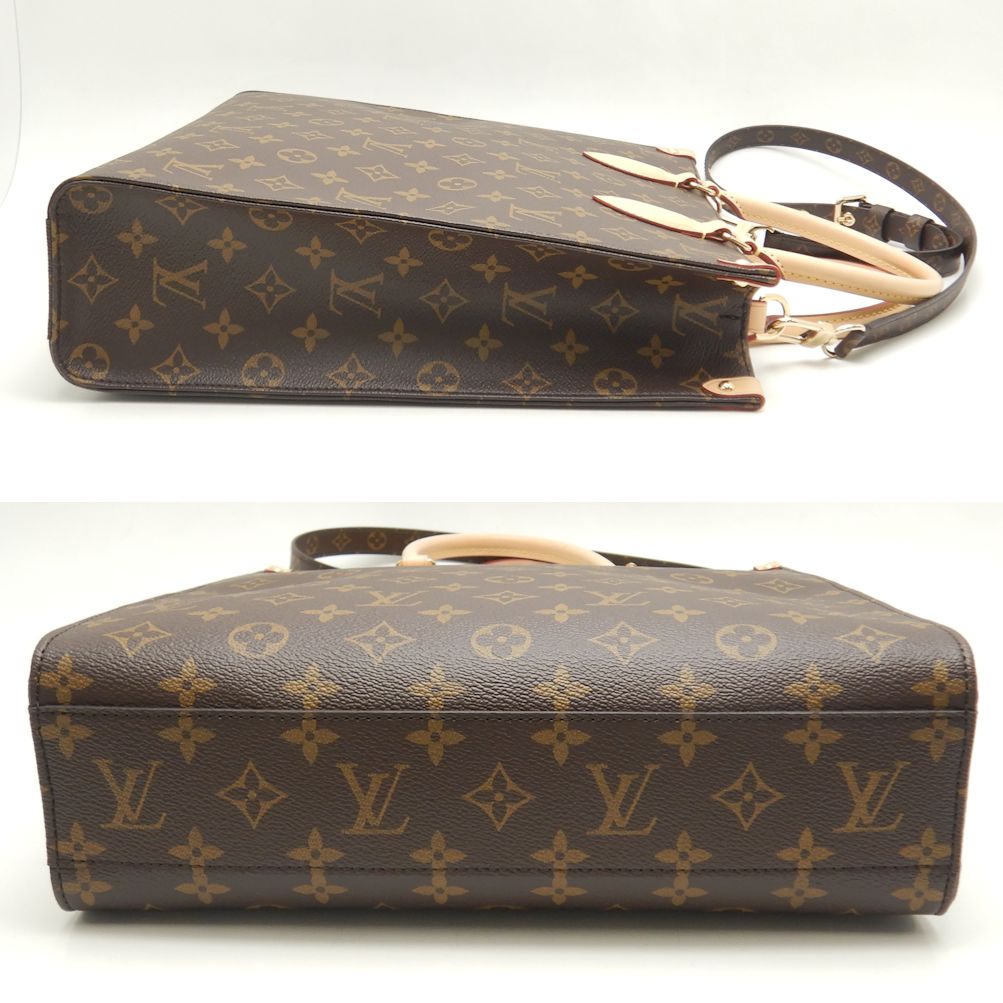 Louis Vuitton Monogram Sac Plat PM Tote Bag Brown